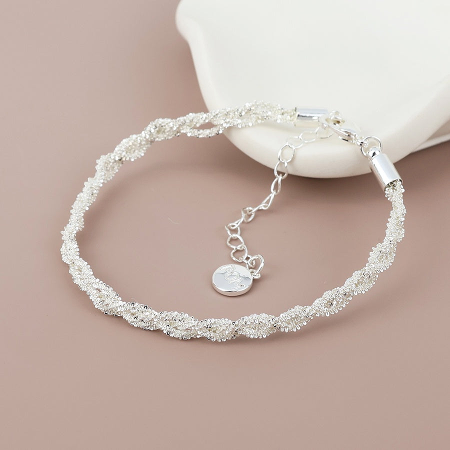 Willow woven bracelet-silver plated