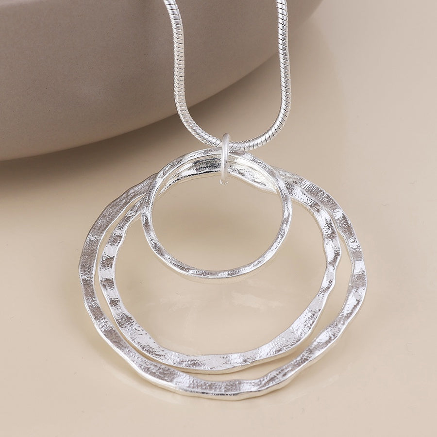 Luna orbit pendant necklace-worn silver