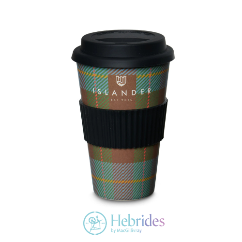 Islander coffee cup - Chestnut & blue tartan