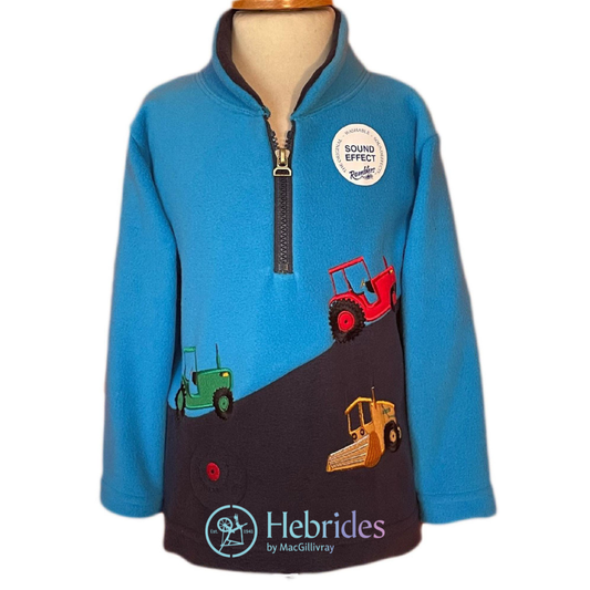 Hillside tractor zip neck fleece with sounds