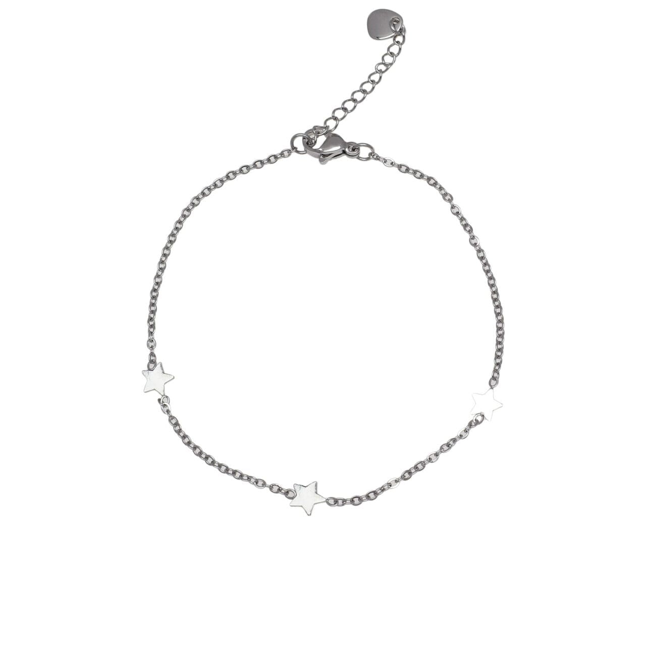 Bracelet Waterproof Dainty Multi Star Silver