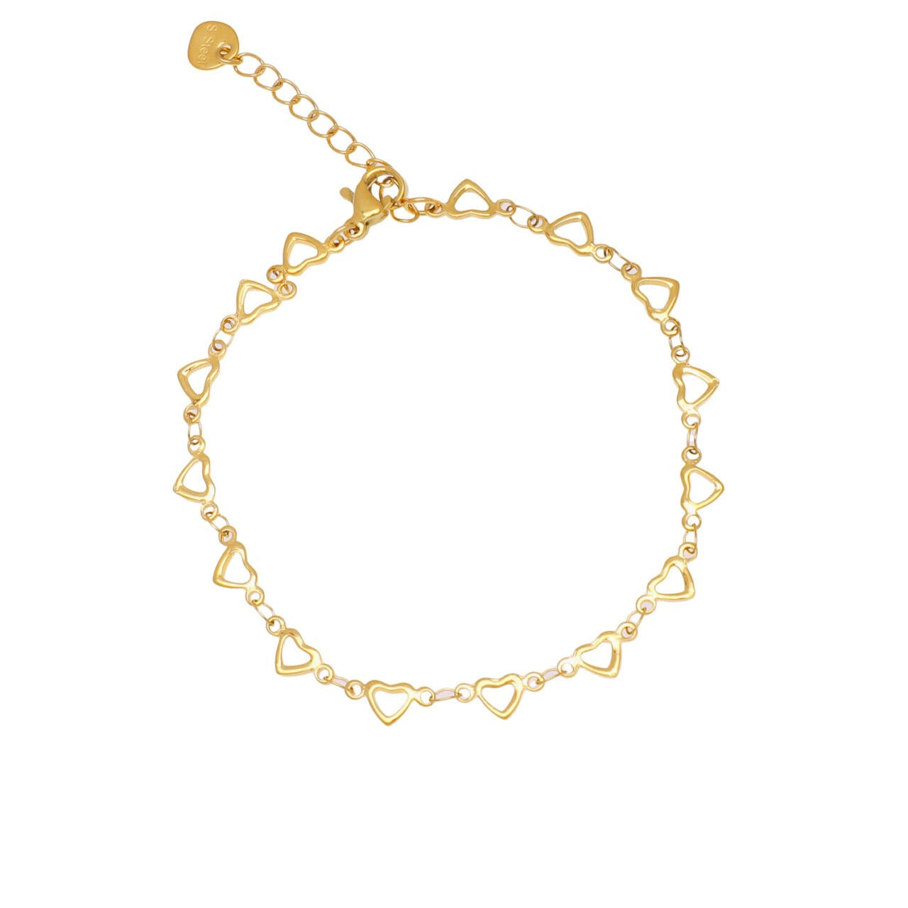 Bracelet Waterproof Multi Hollow Heart Chain Gold
