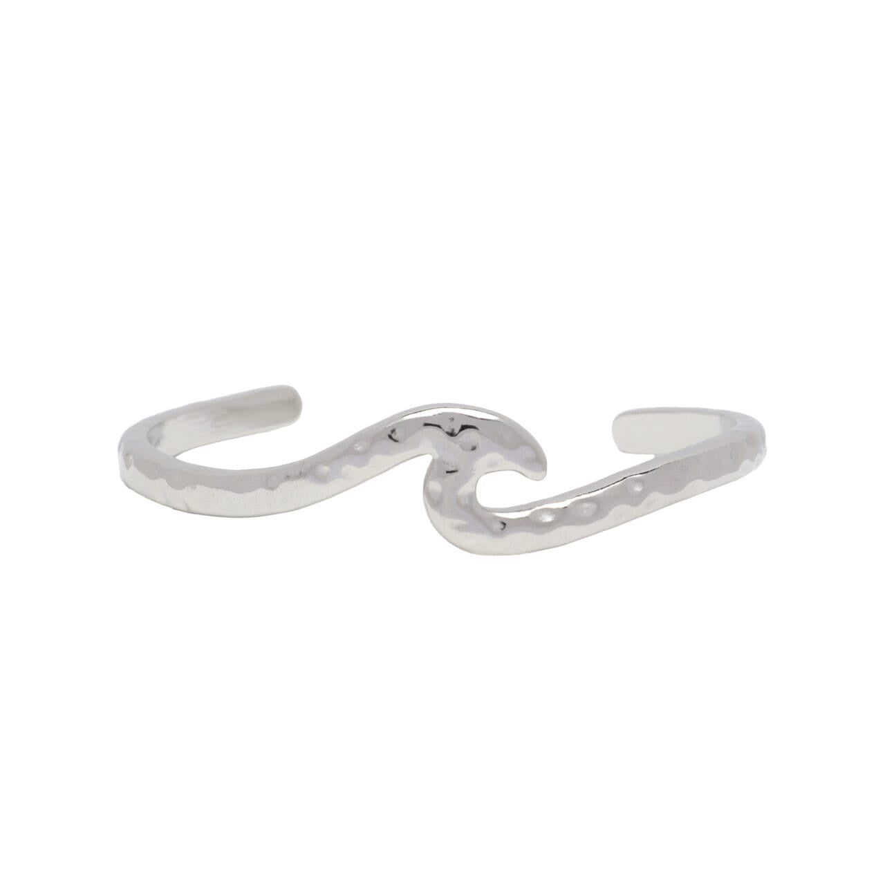 BANGLE WATERPROOF HAMMERED WAVE SILVER
