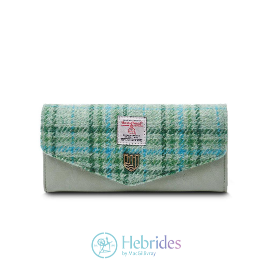 Mint green Harris Tweed - large clasp purse