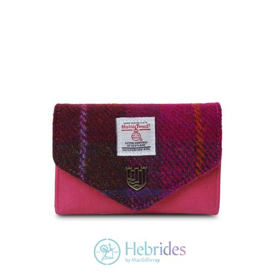 Fuchsia Harris Tweed - small clasp purse