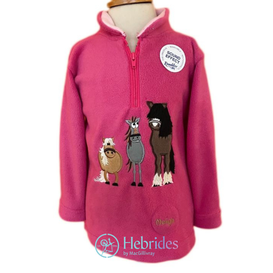 Pony club zip neck fleece with sounds