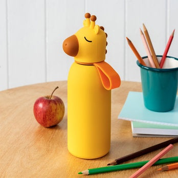 Children's water bottle (stainless steel, 350ml) - Giraffe