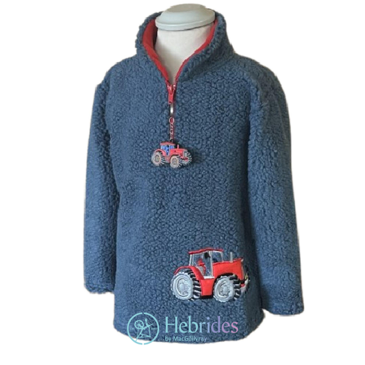 Teddy zip fleece - denim - tractor