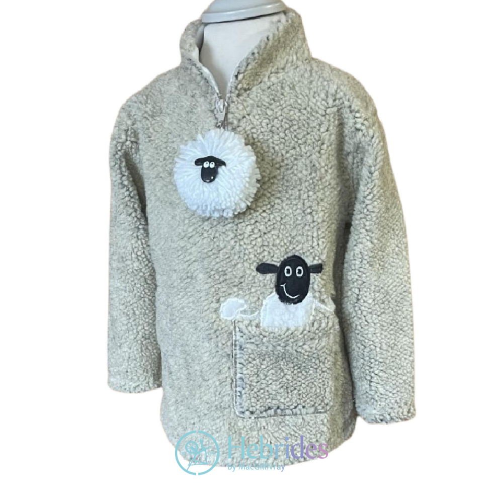 Teddy zip fleece - cream - sheep