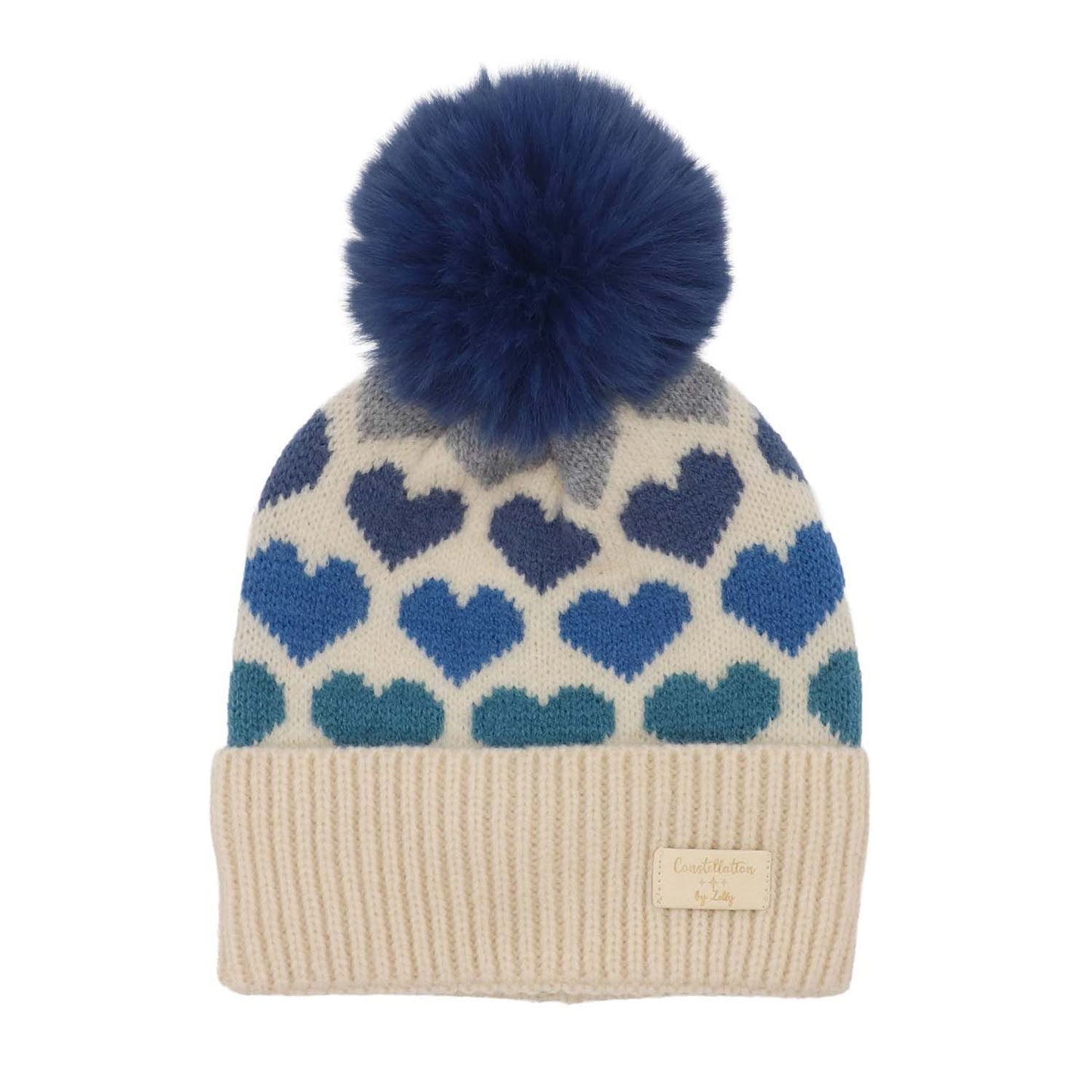Childrens Constellation Hat Blue Hearts