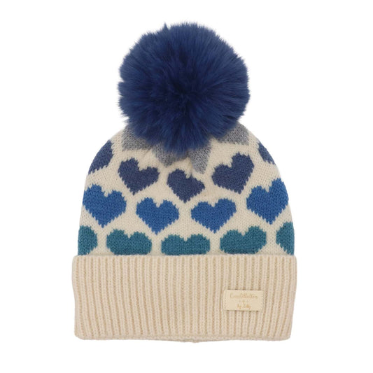 Childrens Constellation Hat Blue Hearts