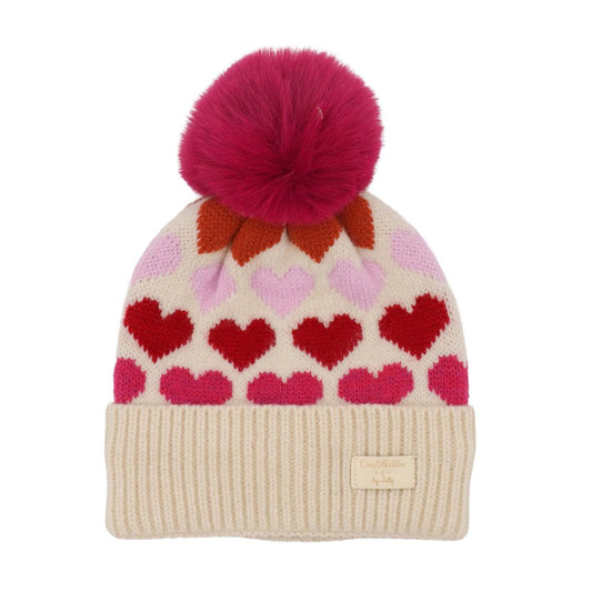 Childrens Constellation Hat Pink Hearts