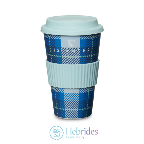 Islander coffee cup - Blue tartan