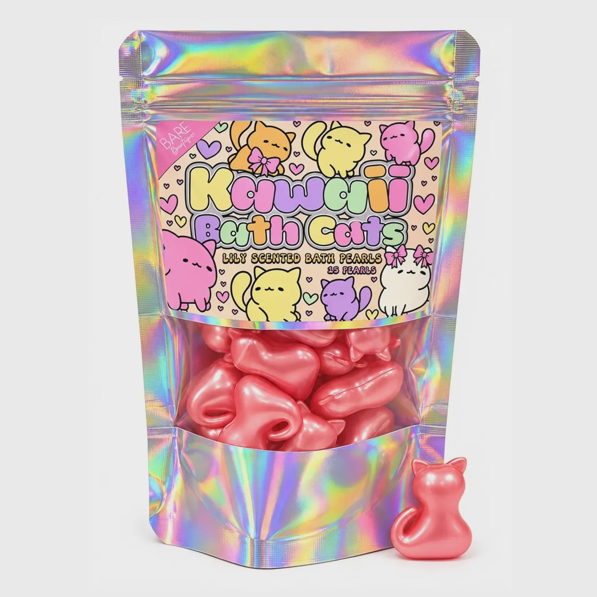 Kawaii Cat Bath Pearls - Lily Scented