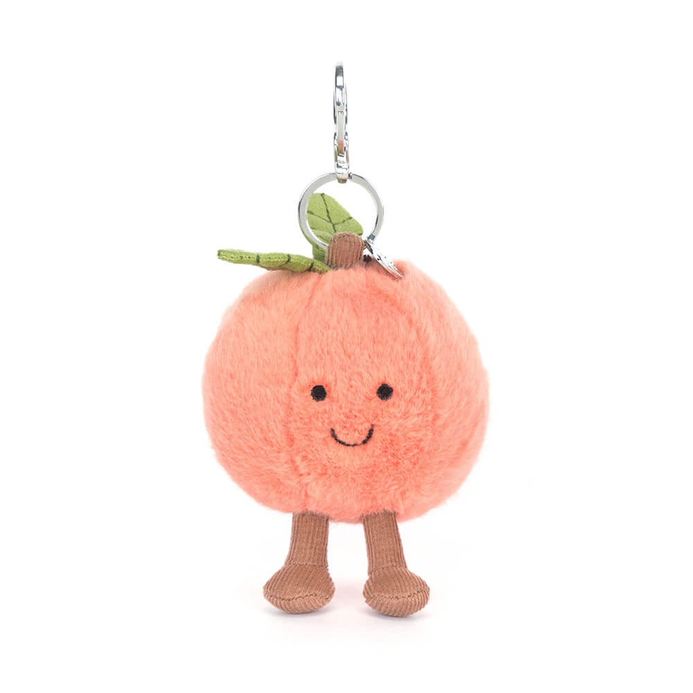 Peach bag charm