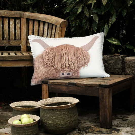 Archie Highland cow cushion