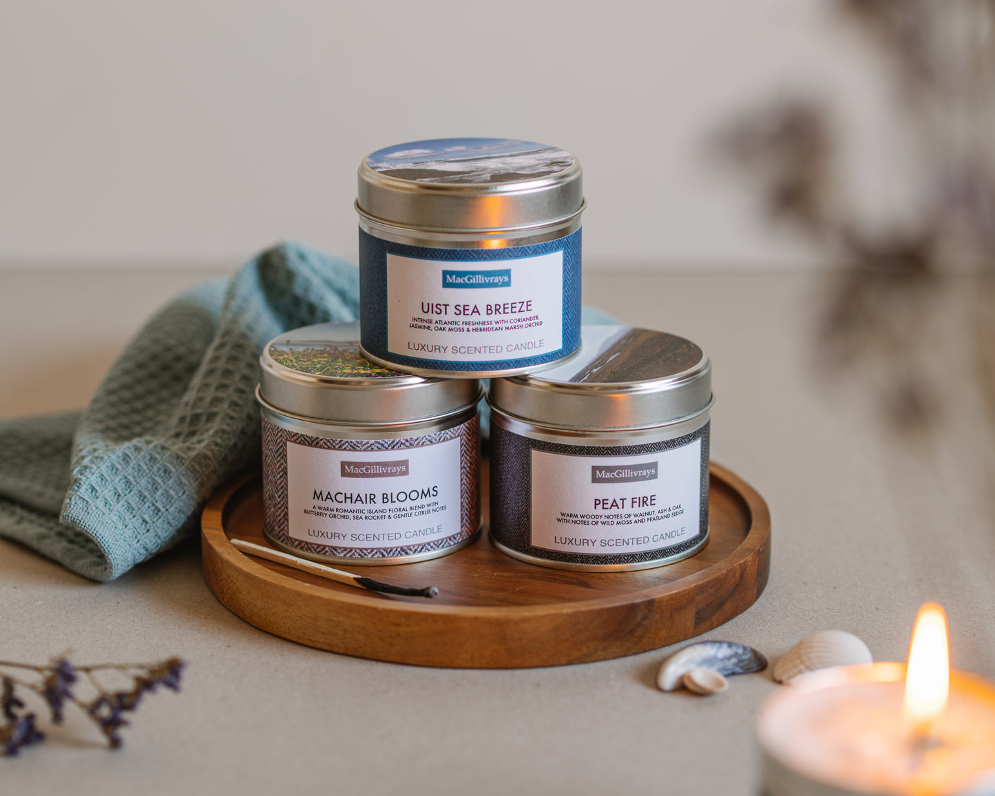 Peat fire - Hebrides by MacGillivray custom candle tin