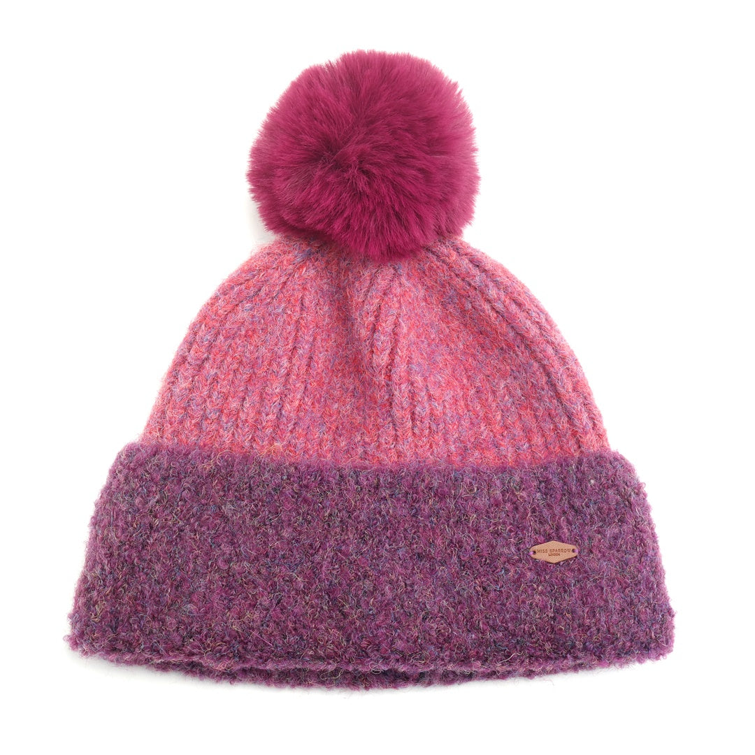 Wild heather bobble hat