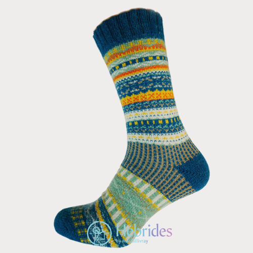 green tone multi coloured wool blend socks size 8-12