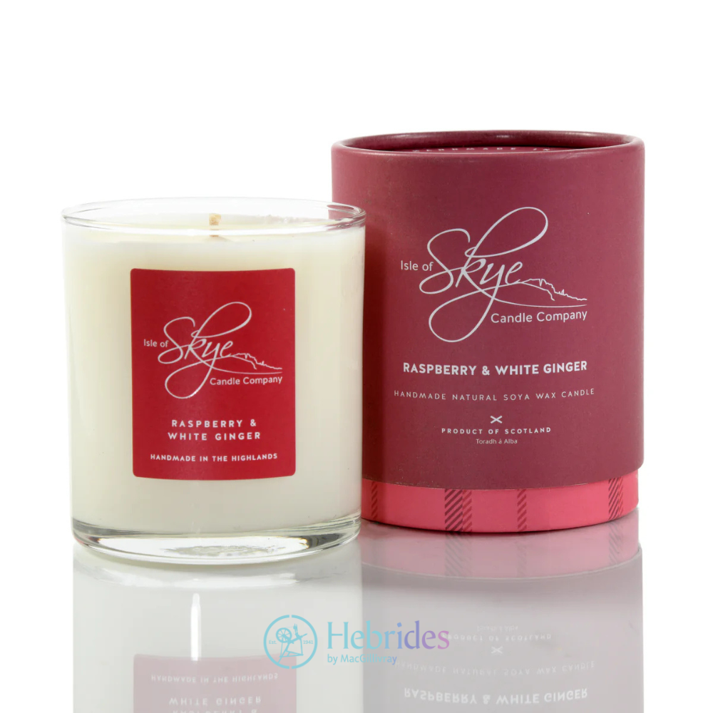 Raspberry and white ginger large candle