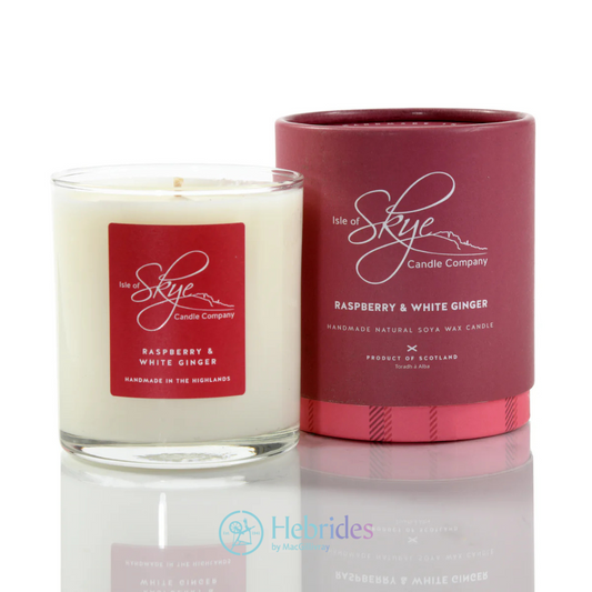Raspberry and white ginger large candle