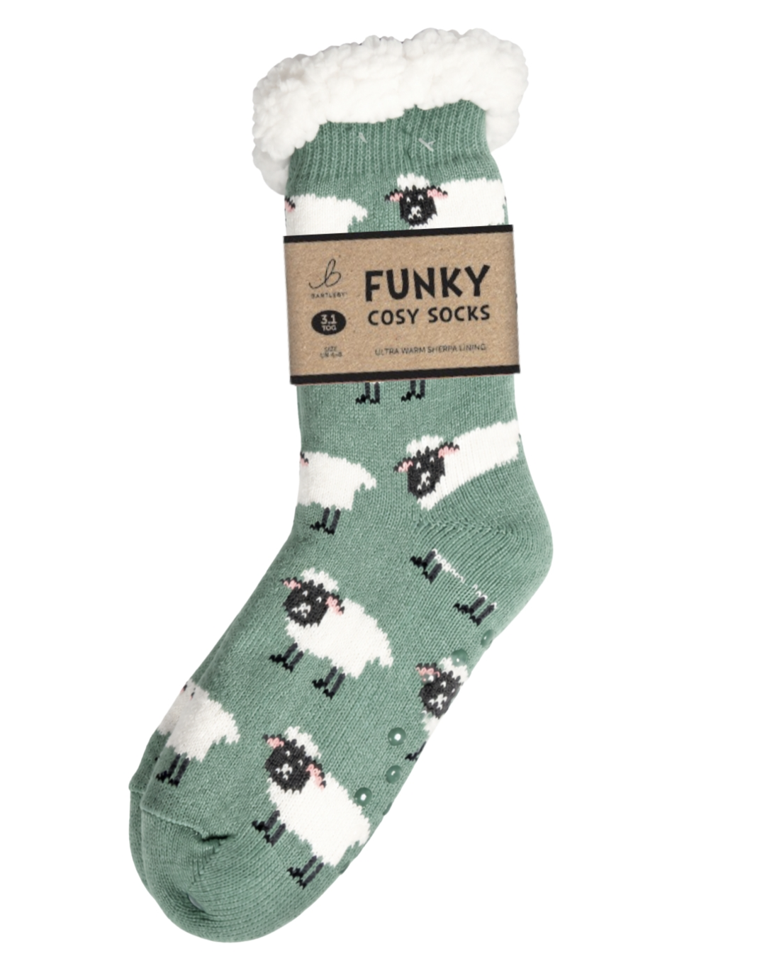 Ladies sherpa socks - sheep in field