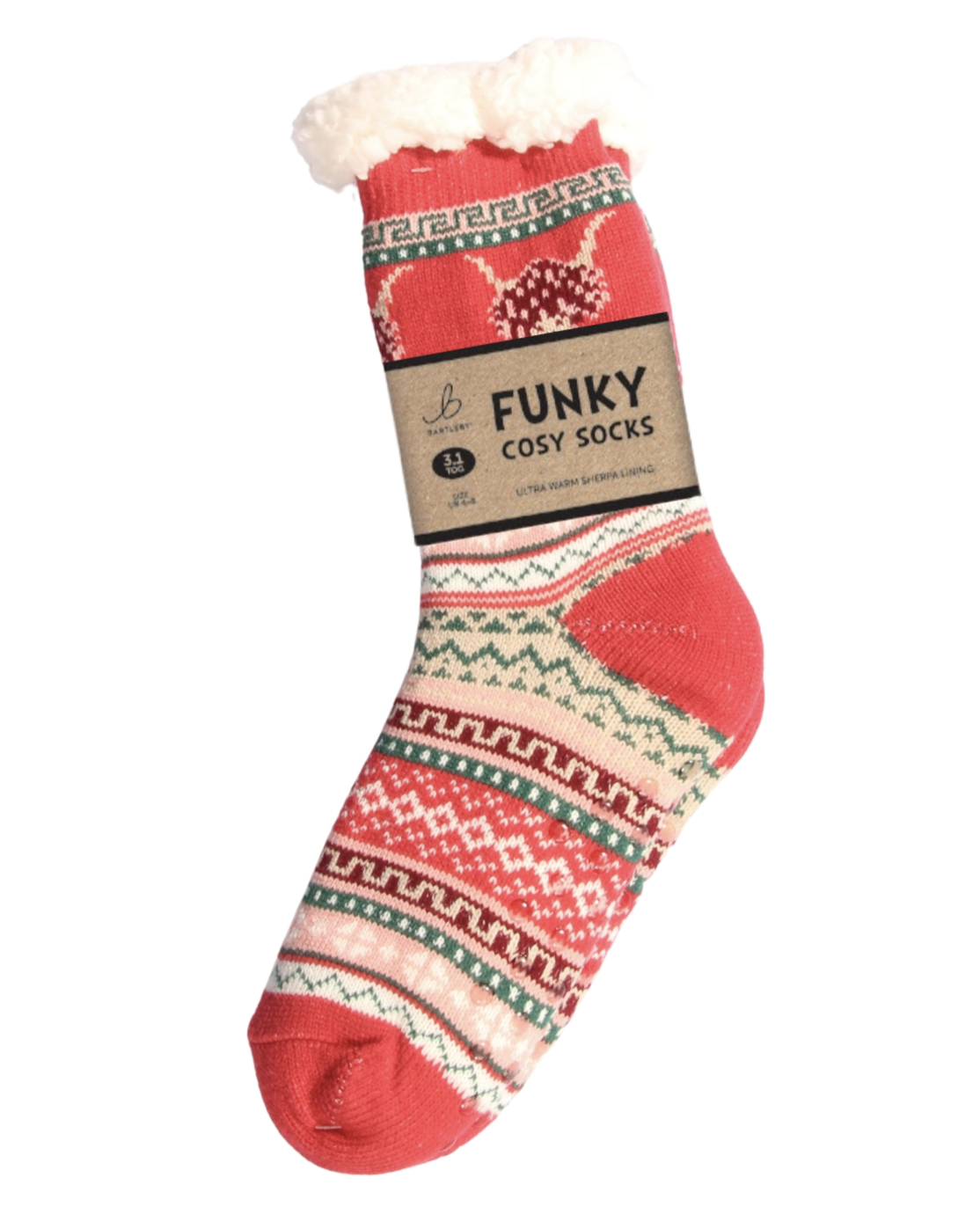 Ladies sherpa socks - nordic highland cow