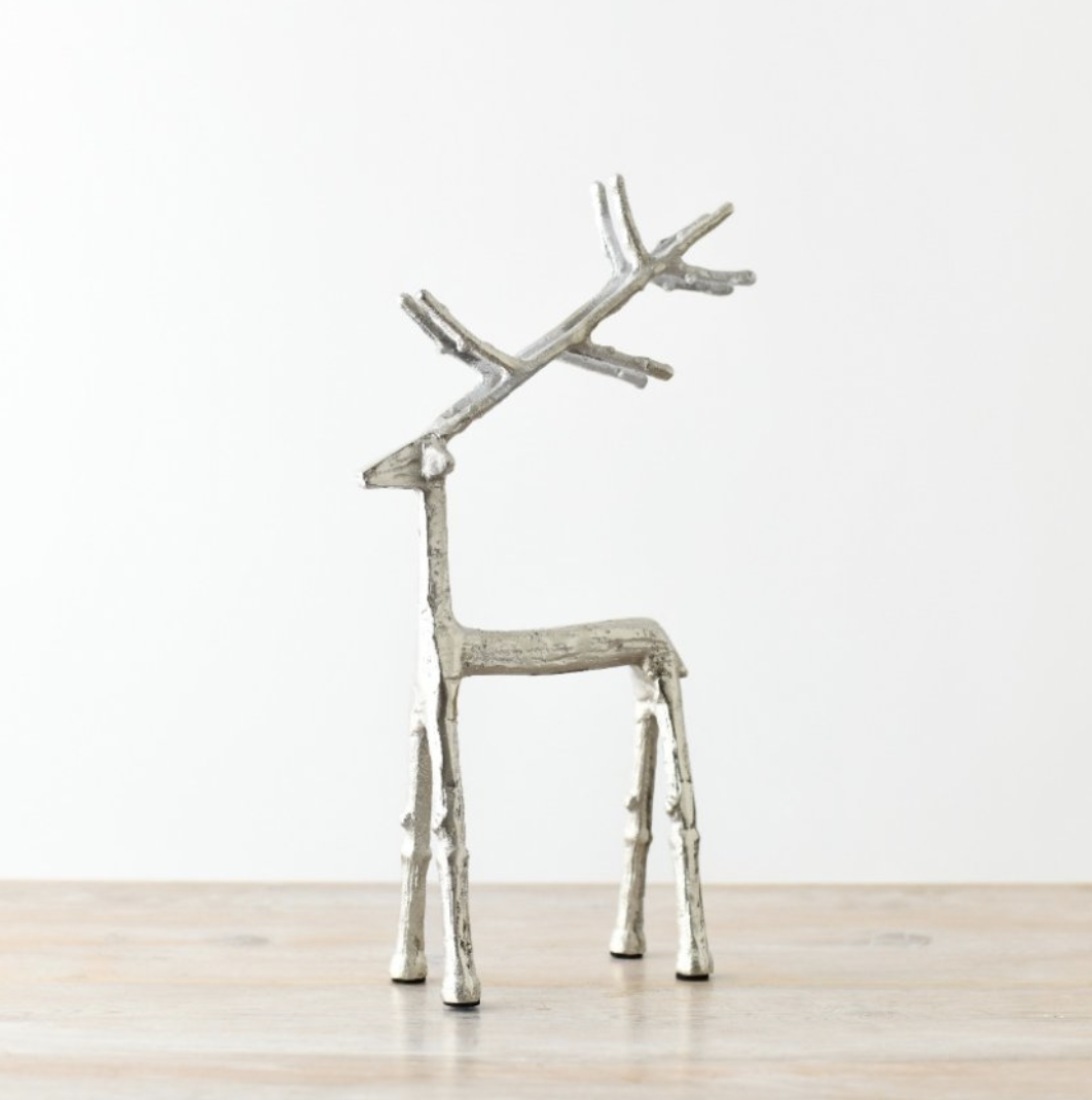 Silver Aluminium Reindeer 14x06x23cm