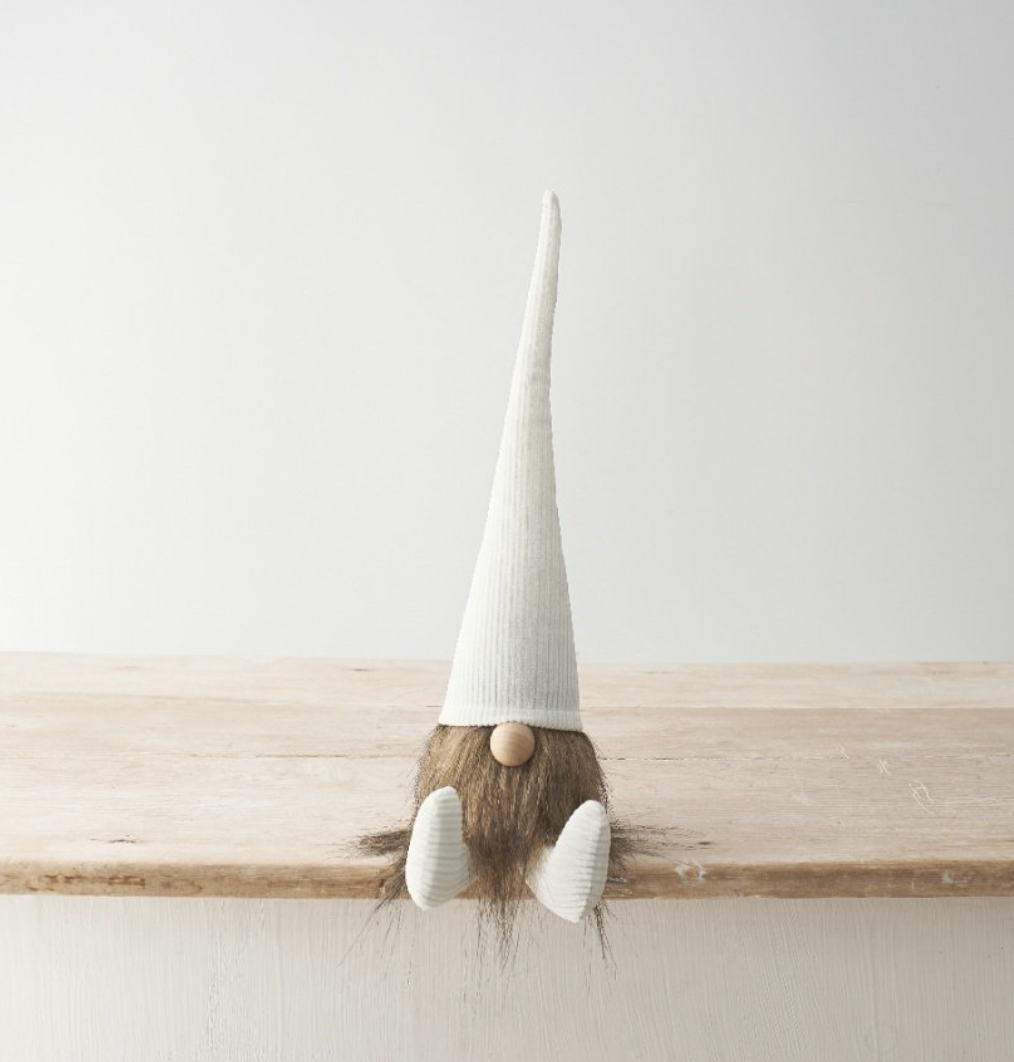 white corduroy hat gonk - 35cm