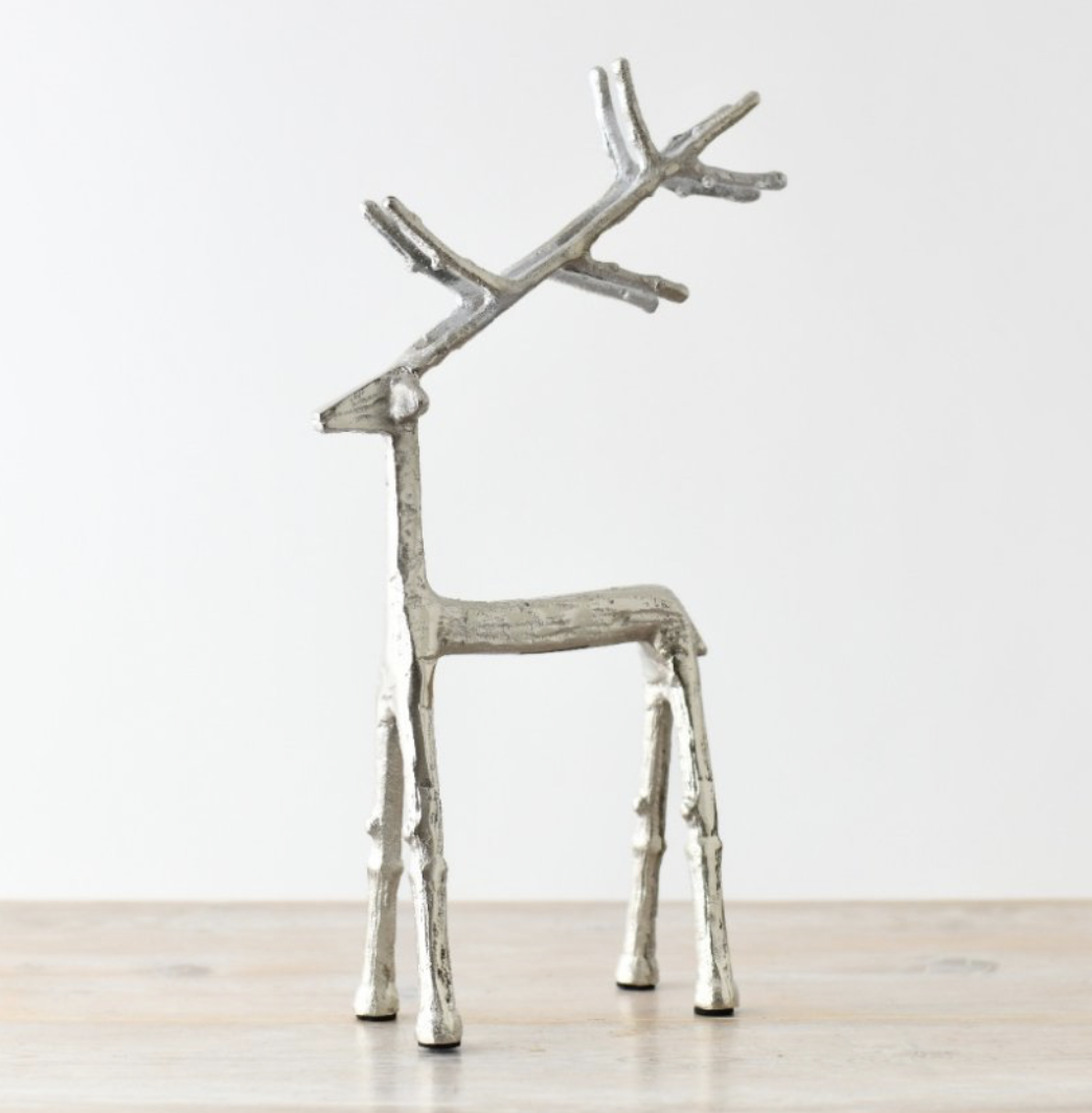 Silver Aluminium Reindeer 17x06x28cm