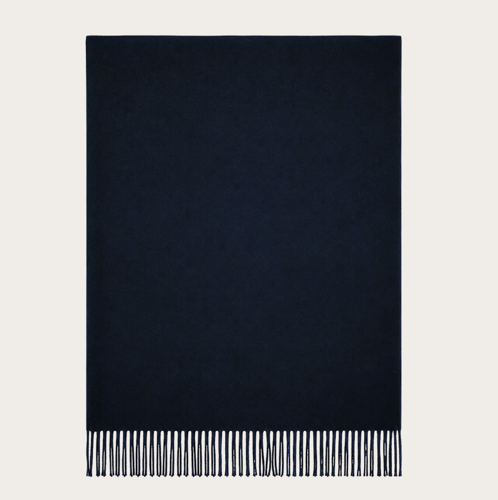 Plain pashmina navy
