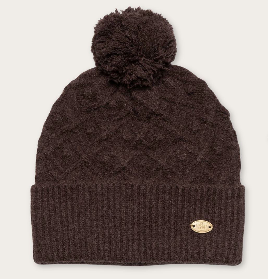 Pom pom knitted chocolate