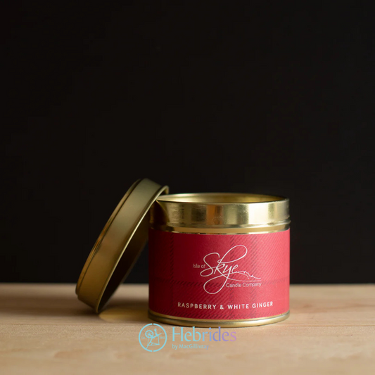 Raspberry and white ginger travel tin candle