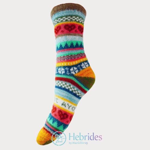 Multi Coloured Wool Blend socks size 4-7