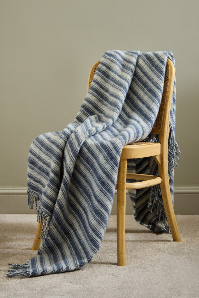 Claddach Pure New Wool Throw | Blue Slate (150x183cms)
