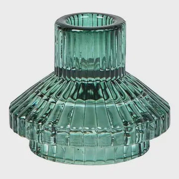 Small Sage Green Glass Candle Holder