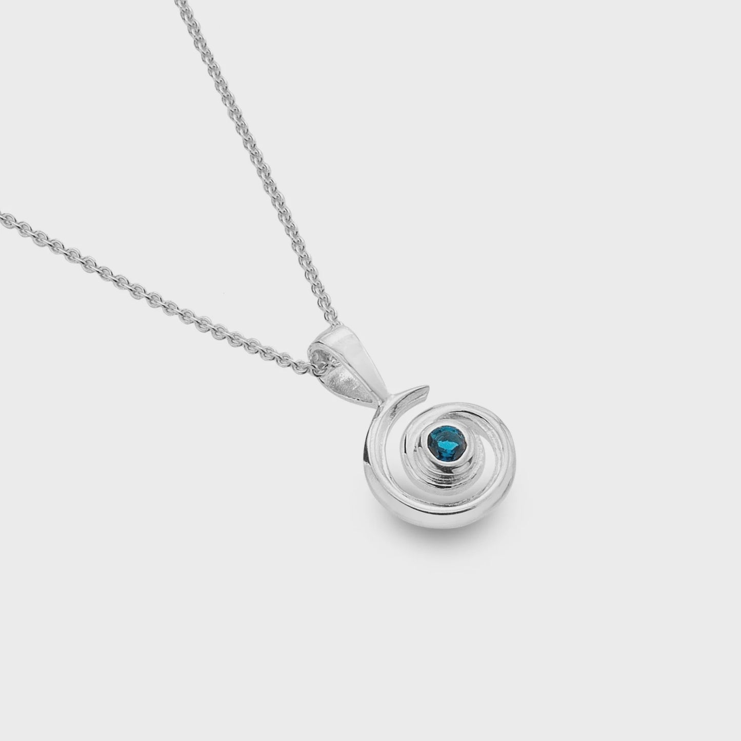 Blue spiral wave necklace