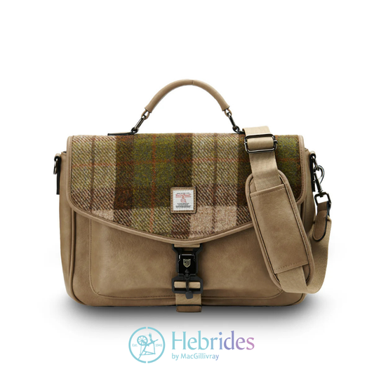 Chestnut green Harris Tweed - laptop bag