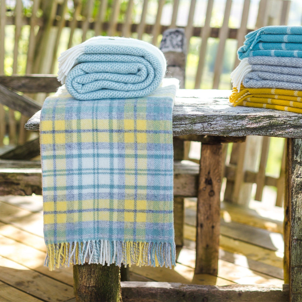 Cottage Pure New Wool Blanket | Ocean Throw 150 x 183cm