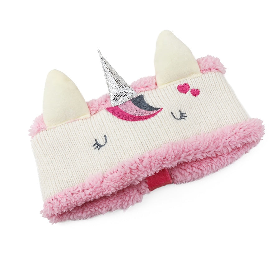 Enchanted - ivory and pink cosy ursula unicorn headband