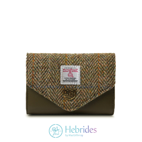 Chestnut green Harris Tweed - small clasp purse