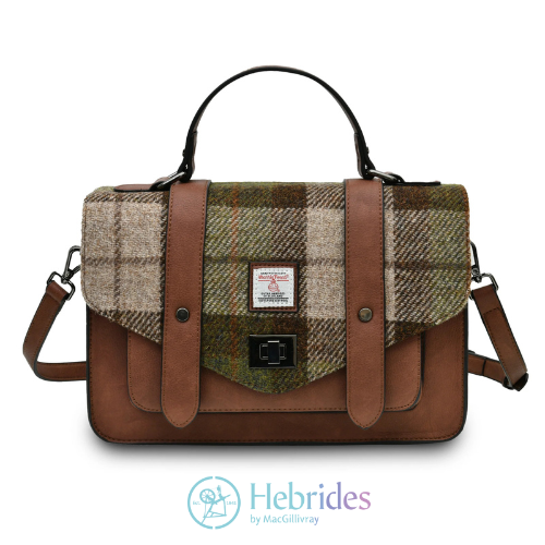 Chestnut & brown Harris Tweed - Satchel