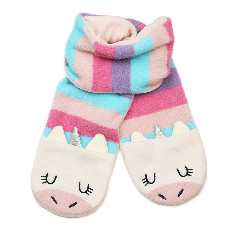 Enchanted - pastel rainbow scarf with ursula unicorn pockets