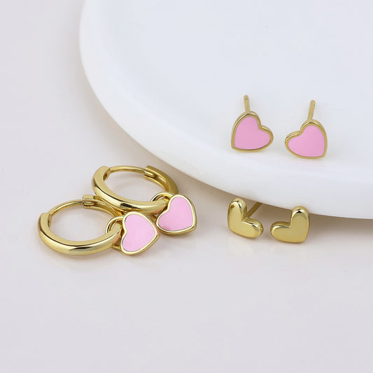 Valentina enamel earring set-faux gold plated