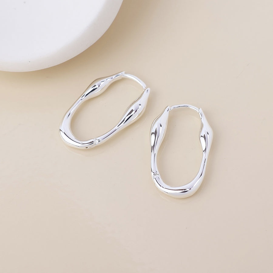 Flux huggie earring-silver plated