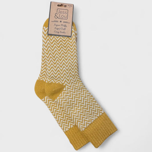 Herringbone Ribbed Gold Socks SL309