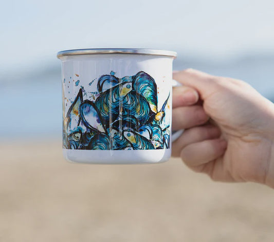 Mussels enamel mug