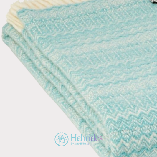 100% wool throws & blankets -  Fair isle seaspray