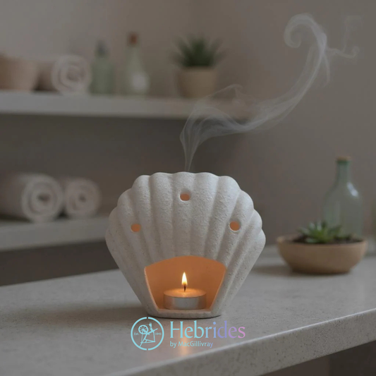 Scallop shell oil burner