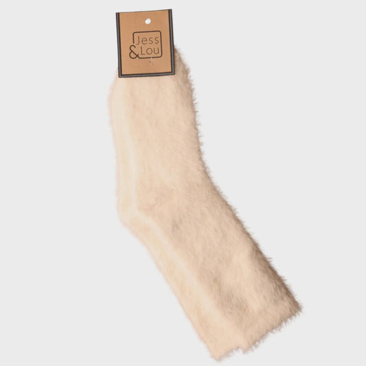 Fluffy Cream Socks SL801